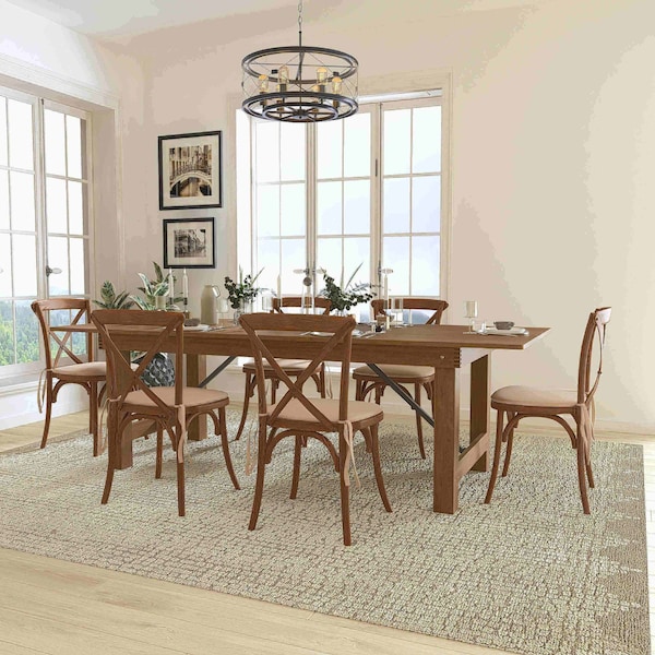Flash Furniture Rectangle Antique Farm Table, Wood Top, Wood Grain XA-FARM-11-GG - main
